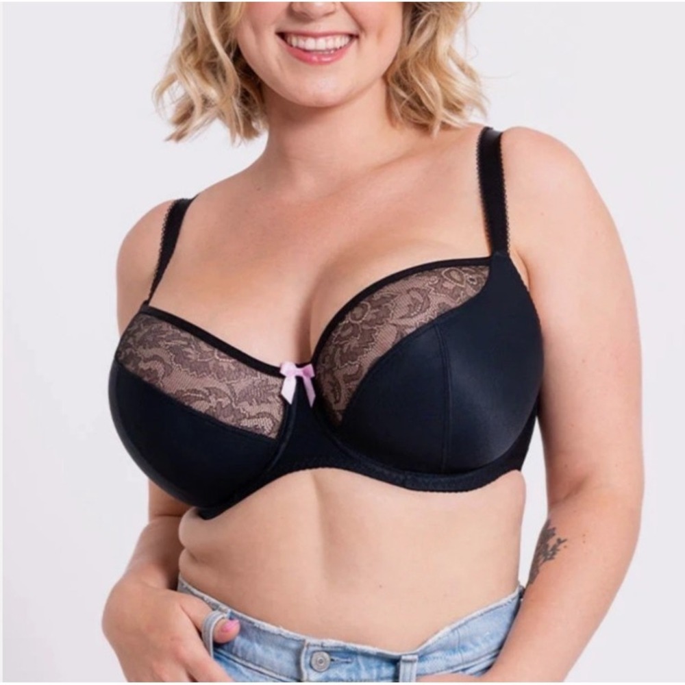 NWT Curvy Kate Moody Bloom Balcony Bra in Black - Size 36 M / 36M CK030100
